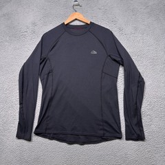 LL Bean Shirt Mens Medium Black Midweight Base Layer Performance Outdoor Hiking
