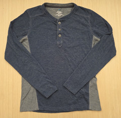 Kuhl Mens Long Sleeve Henley Shirt Blue Gray Cotton Thumbholes Size Small