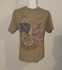 VTG Cincinnati Zoo Tan Big Cat T-Shirt Size XL