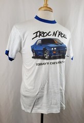 Vintage 80s Chevy Camaro IROC T-Shirt Large Ringer 50/50 Two Sided Deadstock, GM