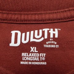 Duluth Trading Co Mens XL Relaxed Fit Longtail T Henley Long Sleeve Shirt Orange