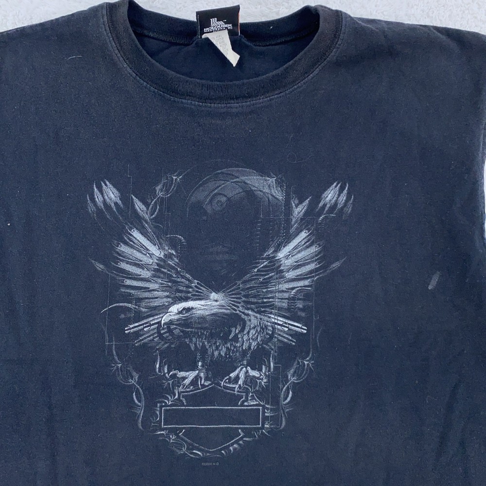 Vtg Harley-Davidson Cut Off Muscle Shirt Large Pacific Eagle Sleeveless Biker