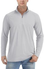 UPF50+ Men’s Sun Protection UV Shirts 1/4 Zip Long Sleeve Performance Golf Tops