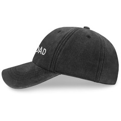 Cat Dad Hat for Men, Cat Dad Gifts, Adjustable Size Cotton Baseball Cap Black