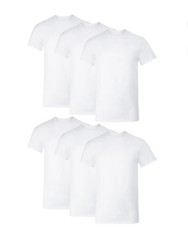 6-Pack HANES Men’s Size L Cotton Stretch T-Shirts Crewneck Undershirts – White