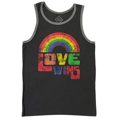 Well Worn (XS) Love Wins Rainbow Pride Contrasting Trim Tank Top