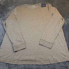 Croft & Barrow Easy Care V-Neck Long Sleeve Tee Heathered Tan Mens 2XB NWT