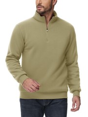 Men’s 1/4 Zip Sweatshirt Sherpa Lined Fleece Pullover Heavyweight Winter Sweater