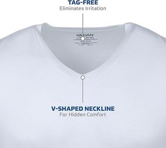 6 Pack Gildan Men’s Crew T-shirts, Multipack, Style G1100, White