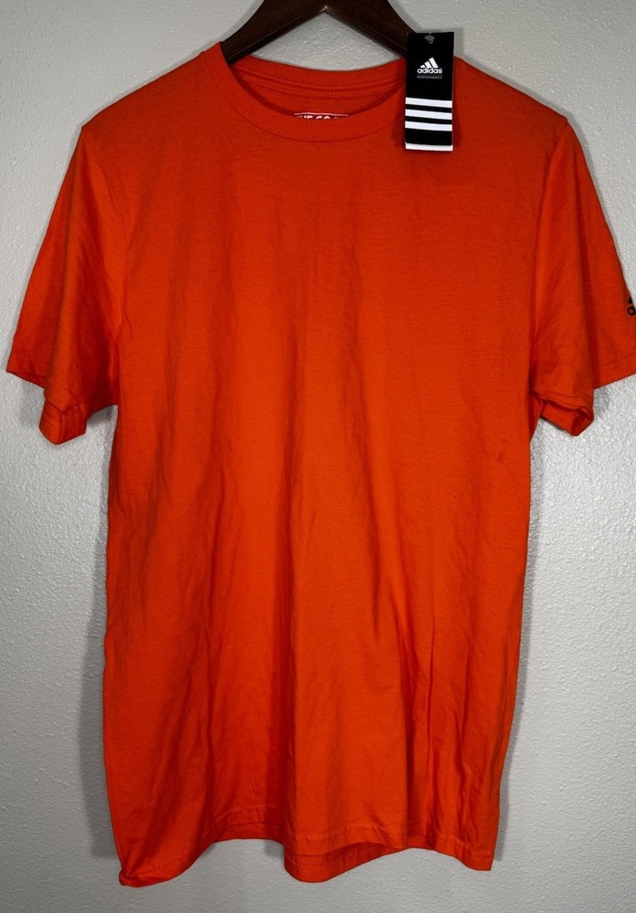 Adidas men’s workout the go to tee shirt orange 100% Cotton NWT (see note)