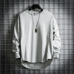 Men’s Casual Baggy Long Sleeve Shirt Sports Round Neck Fashion T-Shirt Street