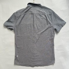 Lululemon Shirt Mens sz S Gray Short Sleeve Button Up Business Casual Preppy