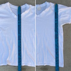 Vintage Two Guys White V Neck T Shirt Combed Cotton Size M Single Stitch