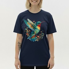 Hummingbird Floral Art Nature Retro Gift Men Women T-Shirt Tee