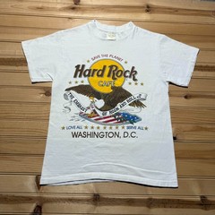 Vintage 90s Hard Rock Cafe Washington DC Bald Eagle Souvenir T-Shirt USA Medium