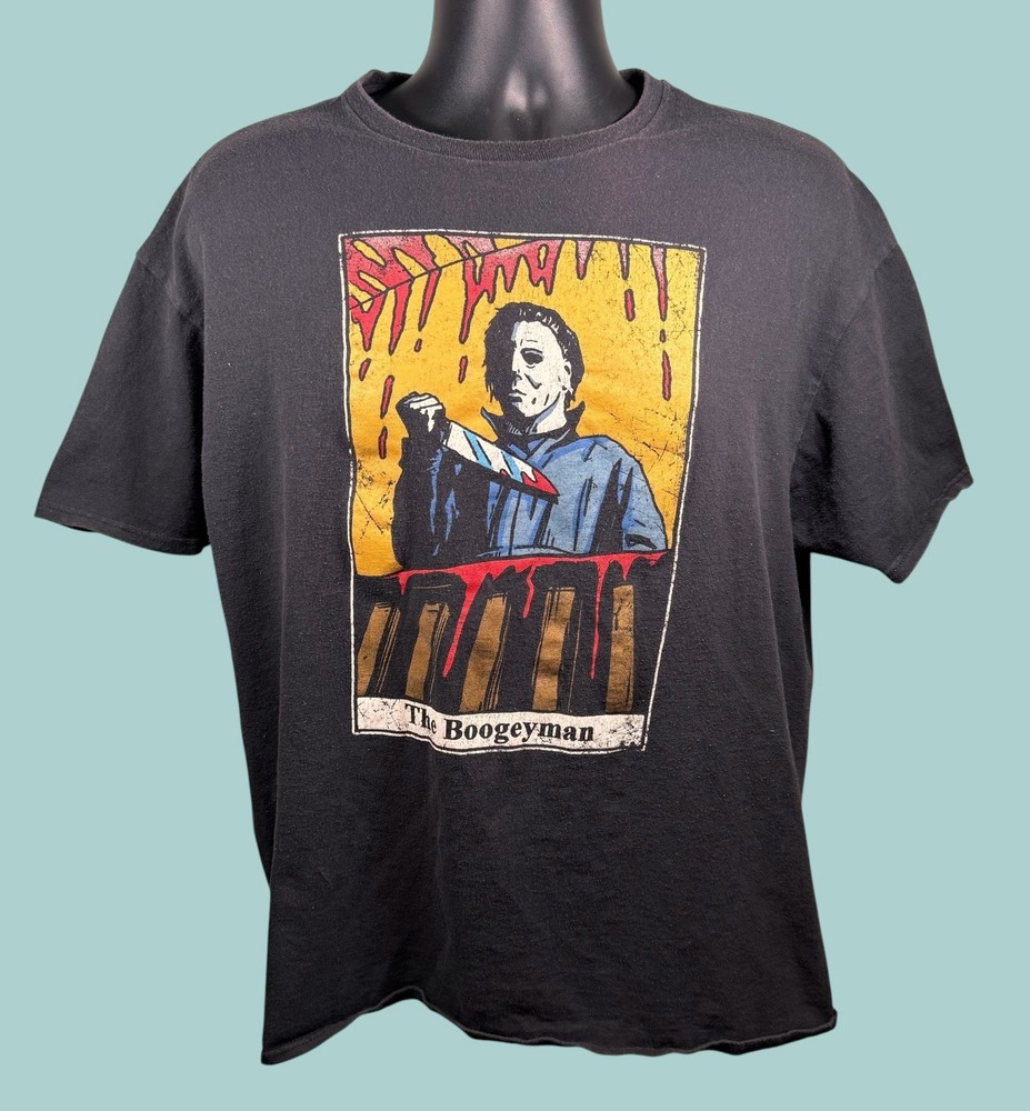 John Carpenters Michael Myers The Boogeyman Halloween Movie Graphic Black Tee XL