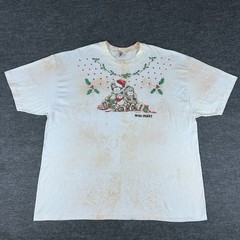 Vintage Walmart Shirt Mens White XXL Teddy Bears Christmas Promo Graphic Tee 90s