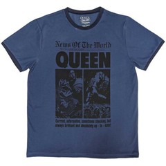 Queen – Freddie Mercury – News Of The World 40th Front Page – Denim Blue Ringer
