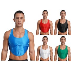Men Lingerie High Elastic Bra Nightclub Tops Sports Vest U Neck T-shirt Bodycon