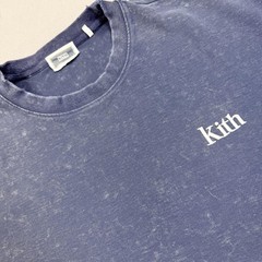 Kith Shirt Mens Large Blue Logo Graphic Tee Mineral Wash Cotton Crewneck