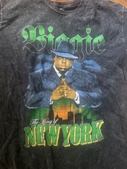 The Notorious B.I.G. King of New York Acid Wash Graphic T-Shirt Size LG