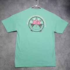 VTG Deathwish Skateboard League T-Shirt Mens Large Green Skeleton DWSL Skate Tee