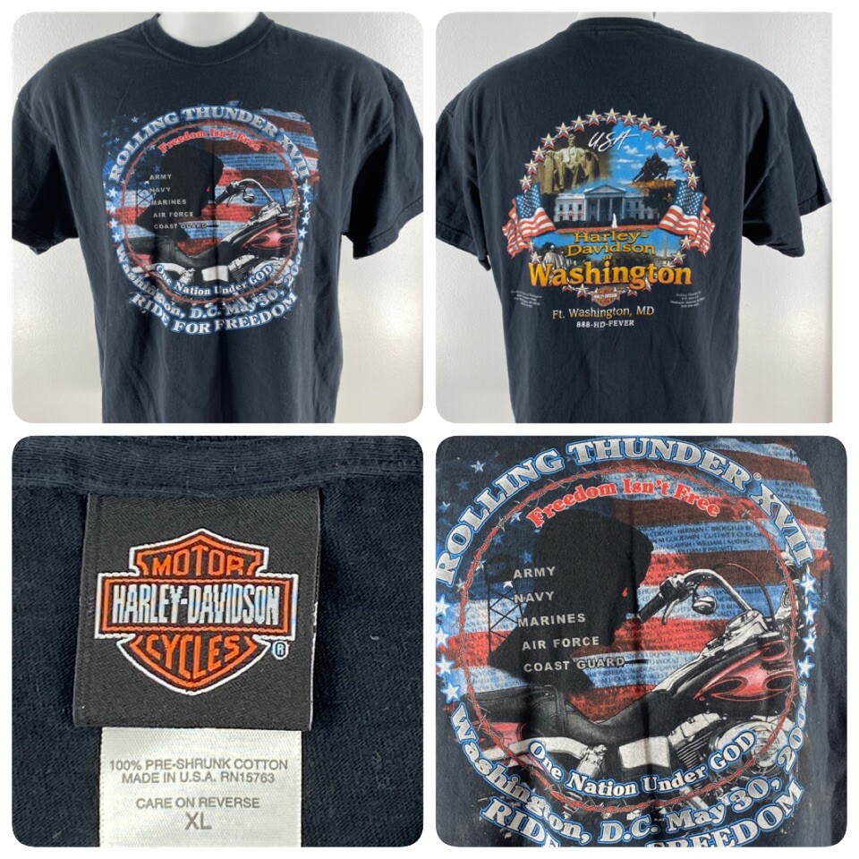 Harley Davidson T Shirt XL Rolling Thunder Let Freedom Ride 2004 Washington DC
