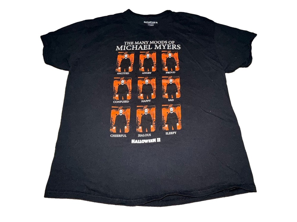 MICHAEL MYERS HALLOWEEN II THE MANY MOODS OF MICHAEL MYERS T SHIRT SZ XL NWOT