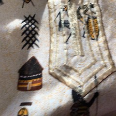 Shirt Pullover XL Broadcloth Short Sleeve Aztec Aborigine Pockets V Neck Boxy