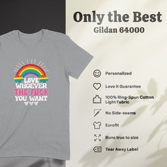 Love Whoever You Want T-Shirt – LGBTQ Pride Equality Inclusive Love Tee