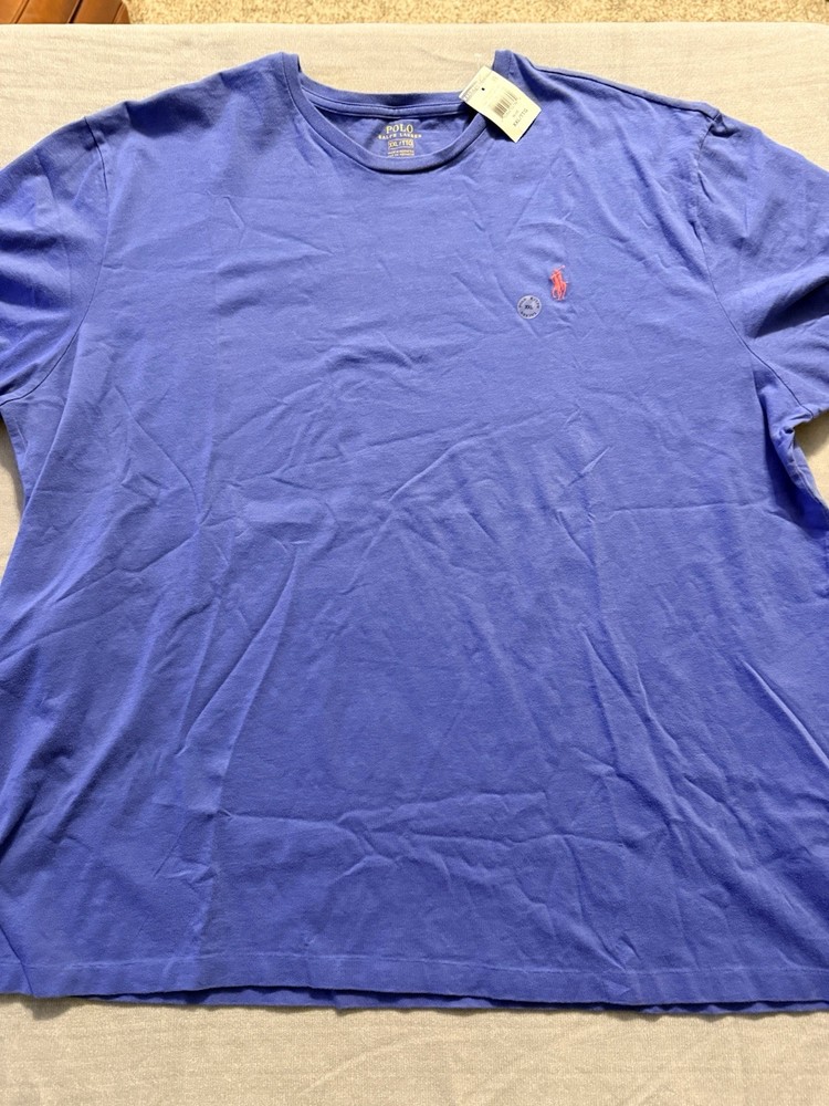 Polo Ralph Lauren Men Classic Fit Blue Crewneck T-Shirt Fit Tee Pull-On Size 2XL