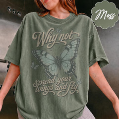Vintage Butterfly Shirt Why Not Spread Your Wings Aesthetic Graphic Tee