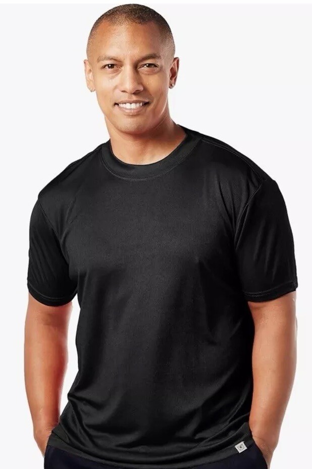Stacy Adams Shirt Mens Medium Black Rayon Blend Ribbed Modern Lightweight