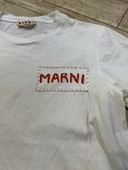 Size 48 – S / M – Marni Stitched Logo Tee – White