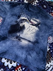 Vintage The Mountain Bald Eagle USA Mens Tshirt Size XL Blue Flag Fighter Jets
