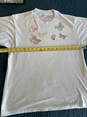 Lot of 6 VTG SINGLE STITCH Yellow Butterfly Print T-Shirts Size L/XL