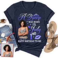 Personalized Women s Birthday Shirt Custom Face T-Shirt 25th 30th 40th 50th
