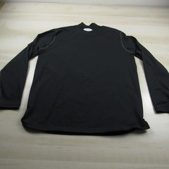 Under Armour Shirt Mens Large Black Fitted Mock Cold Gear Fleece Long Sleeve