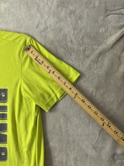 Puma Hoops Basketball Tee Neon Yellow Graphic Athletic Shirt Mens Small