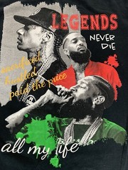 Nipsey Hussle T Shirt Mens Medium M Black Short Sleeve Hustle Legend All My Life