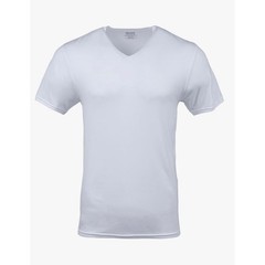 Gildan V-Neck T-Shirts 5 Pack 2XL White Slim Fit Cotton G1103 Short Sleeve Tee