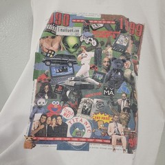 Vintage 1990-1999 Decades Collage Art Nostalgia T Shirt Men’s Size XL White