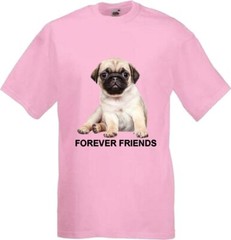 Pug Dog Pet Forever Friends Family Novelty T Shirt Various Colours And Sizes