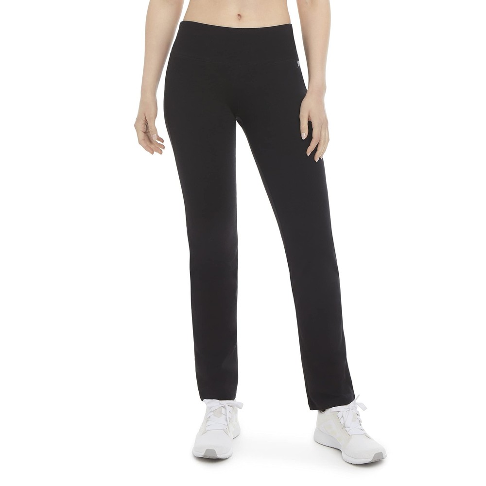 Women’s Cotton Stretch Yoga Pant, Deep Black, Large