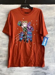 NEW! FORTNITE ‘Jonsey Default & Loot Llama’ 100% Cotton T-shirt, L XL – Orange