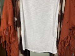 Upcycled T-Shirt Steer/Cow Poncho Reworked Fringe Sleeves Boho Fashion 1 SZ Read