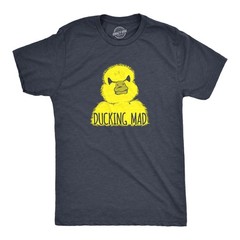 Mens Ducking Mad T Shirt Funny Angry Yellow Duck Tee for Guys