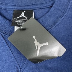 NWT VTG 2007 Nike Air Jordan Navy Blue & Gold Center Jumpman Logo Tee Mens Sz L