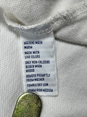 Vintage Polo Ralph Lauren Men’s Large White V Neck Pique Tee Pony Logo Preppy