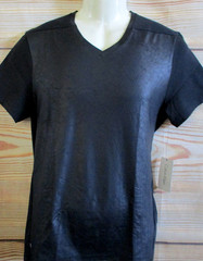 MENS CALVIN KLEIN V-NECK SLIM FIT BLACK T-SHIRT SIZE M